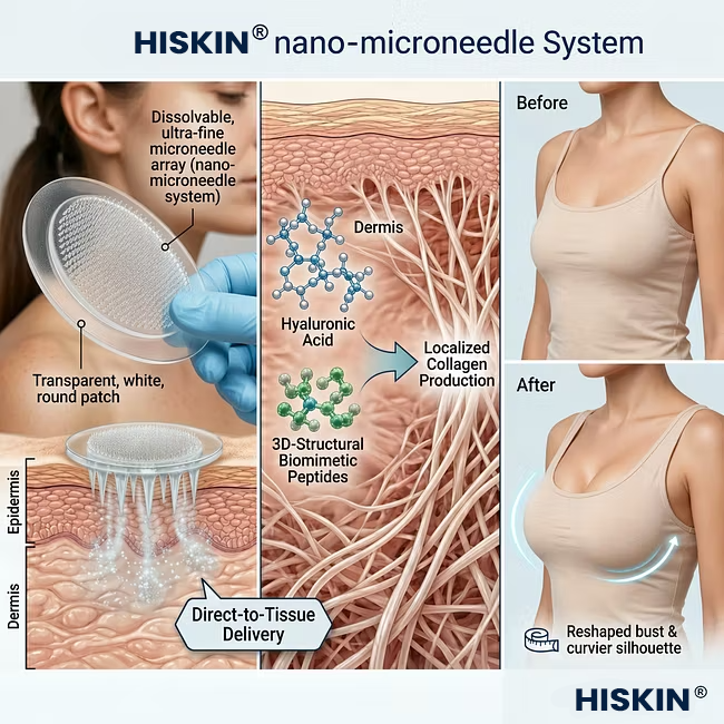 HISKIN® Bust Volume, Lift & Firming Nano Microneedle Patch Volufiline + Exosome + Copper Peptide Formula Powered by Cellular Renewal Technology (Copy)