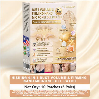HISKIN® Bust Volume, Lift & Firming Nano Microneedle Patch Volufiline + Exosome + Copper Peptide Formula Powered by Cellular Renewal Technology (Copy)