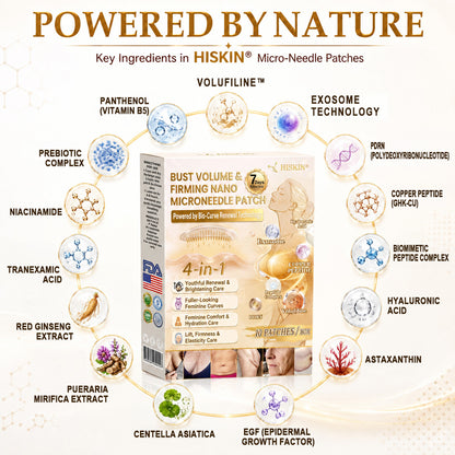 HISKIN®✨ Bust Volume, Lift & Firming Nano Microneedle Patch Volufiline + Exosome + Copper Peptide Formula Powered by Cellular Renewal Technology (Copy)